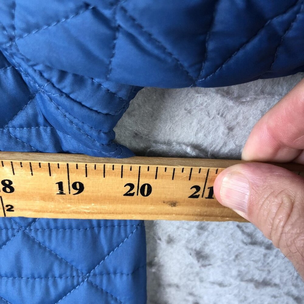 Lands' End Jacket Womens Small Blue Reversible Quilted Barn Coat Snap Pockets - Picture 5 of 16